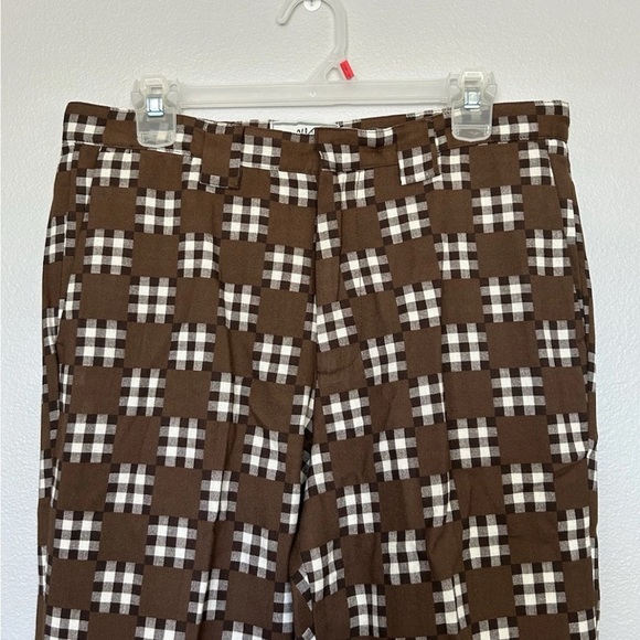 Bogey‎ Boys Big Check Pants Brown Macklemore Golfing Retro 70’s Artsy Funky NEW - Picture 3 of 9